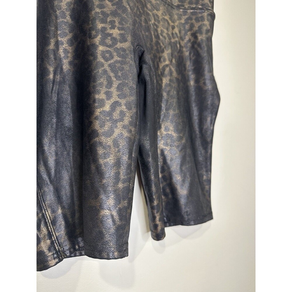 Spanx Bike Shorts Women's Size‎ S Metallic Cheetah Print Athleisure Gym exercise - Picture 4 of 9